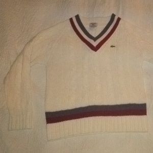 Vintage Izod/Lacoste  Green/Red Cableknit Sweater